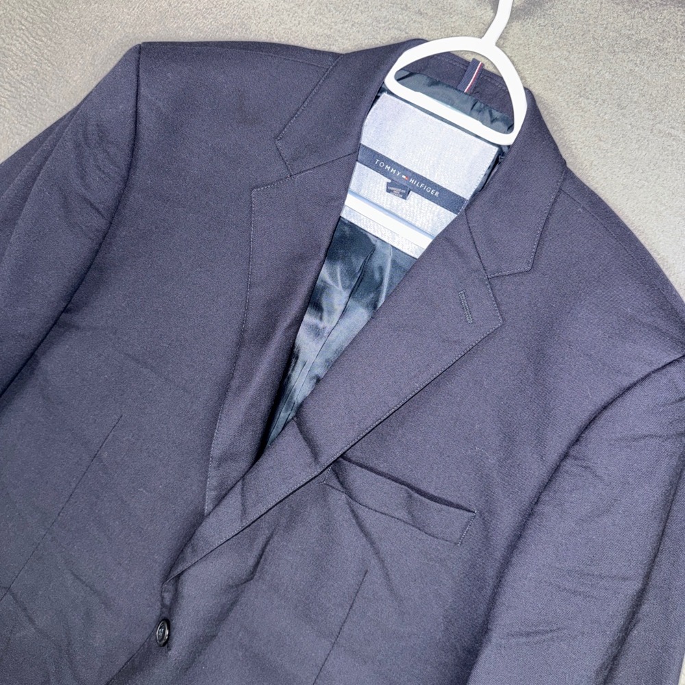 Tommy Hilfiger Blazer Mens XL 44 Blue Navy Special Edition Wool 2 Button Jacket